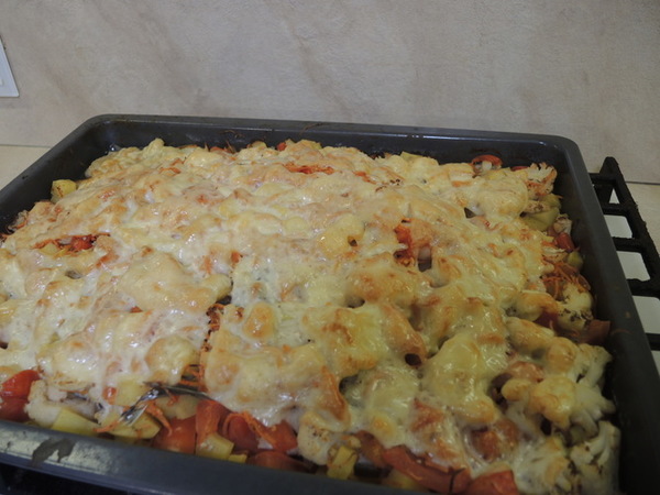 ryžių uzkėpėle su daržovėmis