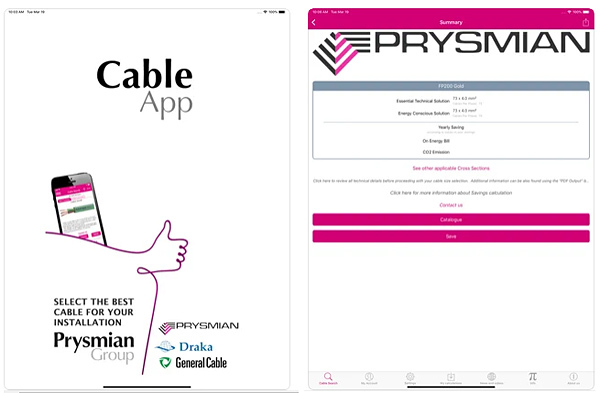 programėlė cable app kabelių skaičiuoklė